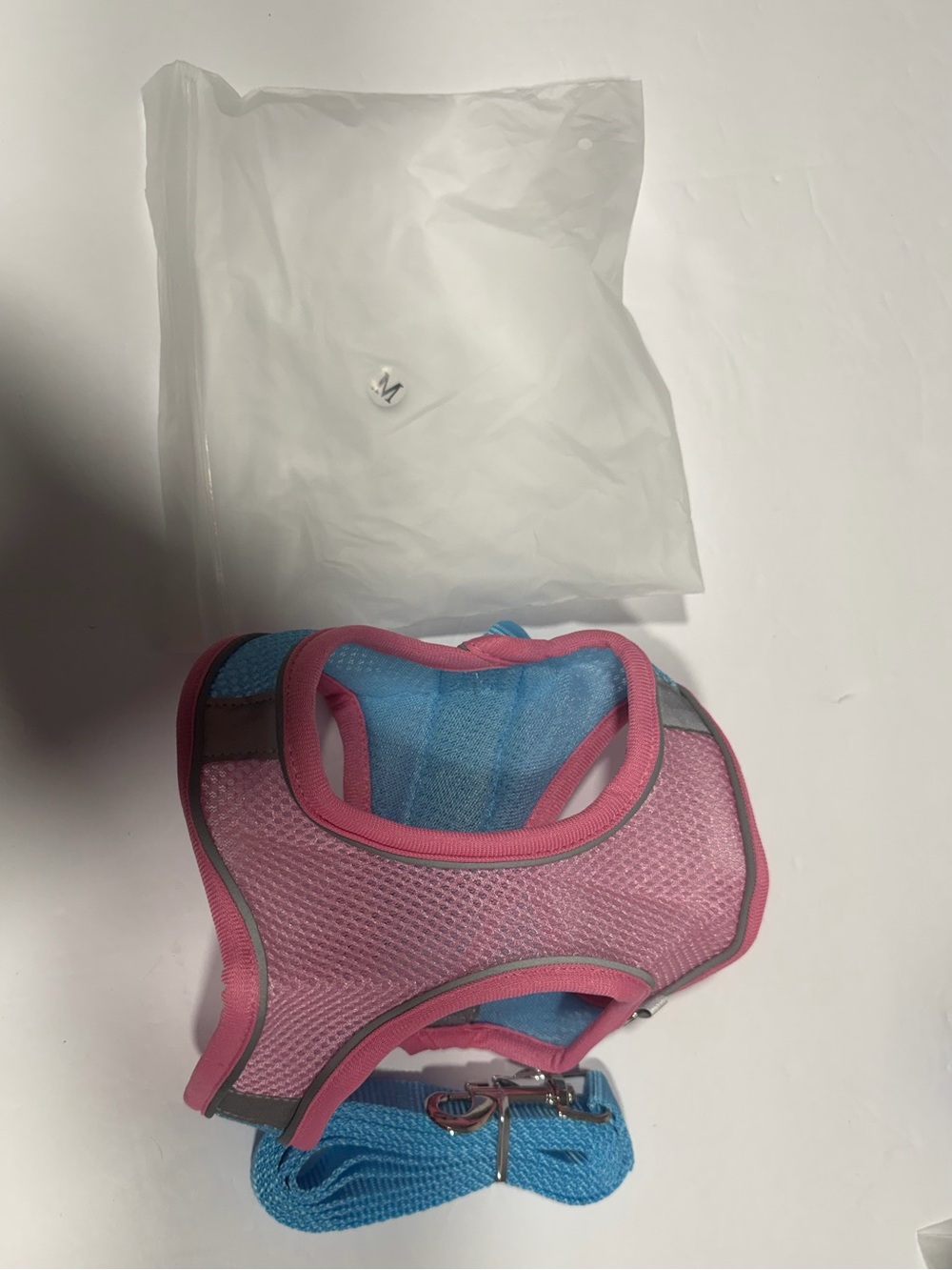 Dogs Pink and Blue Mesh Harness with Matching Leash size medium